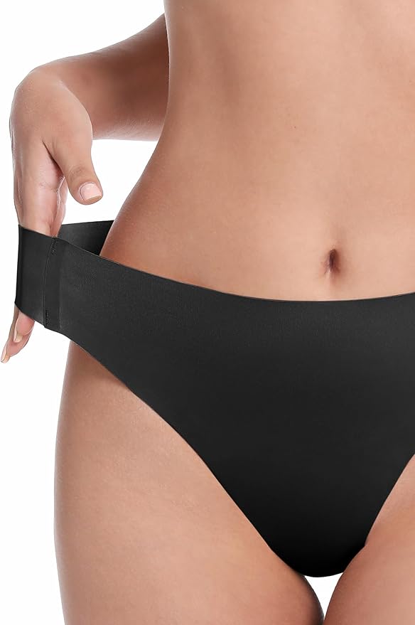 LUCKMEEY Cotton Thongs for Women Seamless Thongs for Women No Show Thong Panty Liners Workout G-String Thongs Underwear
