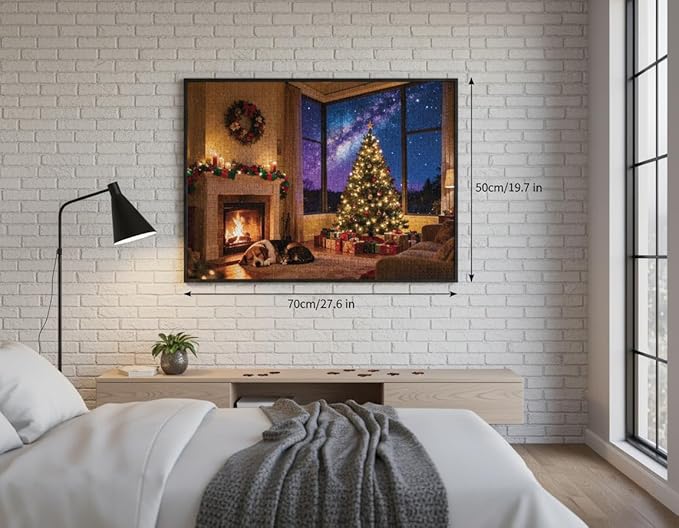 1000 Pieces Jigsaw Puzzles for Adults, Christmas Series - Festive Holiday Art, Fun Family Game, Best Xmas Gift Idea & Home Decoration, Large 28" x 20" （Warm Hearth）