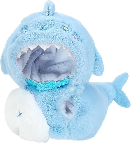 Doll Clothes, Compatible with Labubu, Animal-Inspired Hoodie Outfit with Accessories, Soft Fabric Collectible Apparel for Display (NO Doll) (Blue Shark)