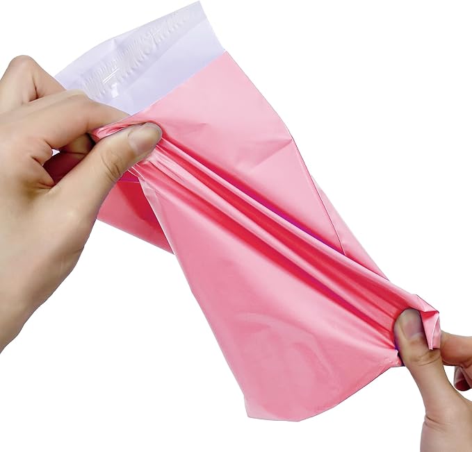 Disposable Sanitary Bags, 100 Pcs, Pink, Self-sealing, Odor-proof, Rectangular, Plastic, 10" x 6" Bags for Feminine Hygiene, Personal Waste, or Pet Waste