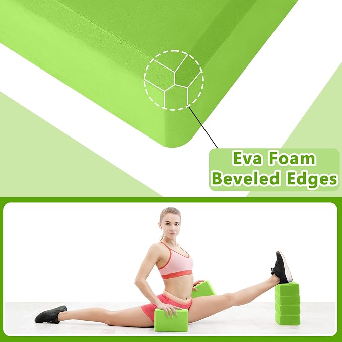 Honoson 20 Pcs Yoga Blocks Bulk 9''x6''x3'' High Density EVA Foam Blocks for Exercise Pilates Meditation, Lightweight Non-slip Surface, Improve Strength Balance Flexibility
