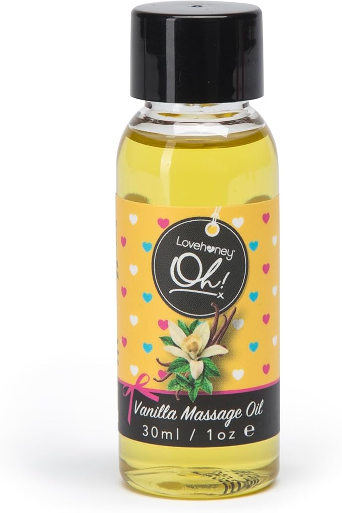 Lovehoney Oh Kissable Vanilla Massage Oil - Infused with Essential Oils - Fast Acting Body Massage Gel - Vegetarian Friendly Massage Gel for Couples - 1 fl. oz