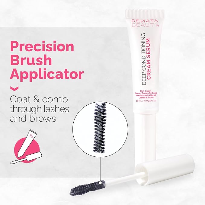 RB RENATA BEAUTY Lash & Brow Deep Conditioning Cream Serum – Rich Conditioning Cream for Lashes & Brows – Nourish, Repair & Protect for Eyebrows and Eyelashes – Post-Treatment Aftercare & Daily Use
