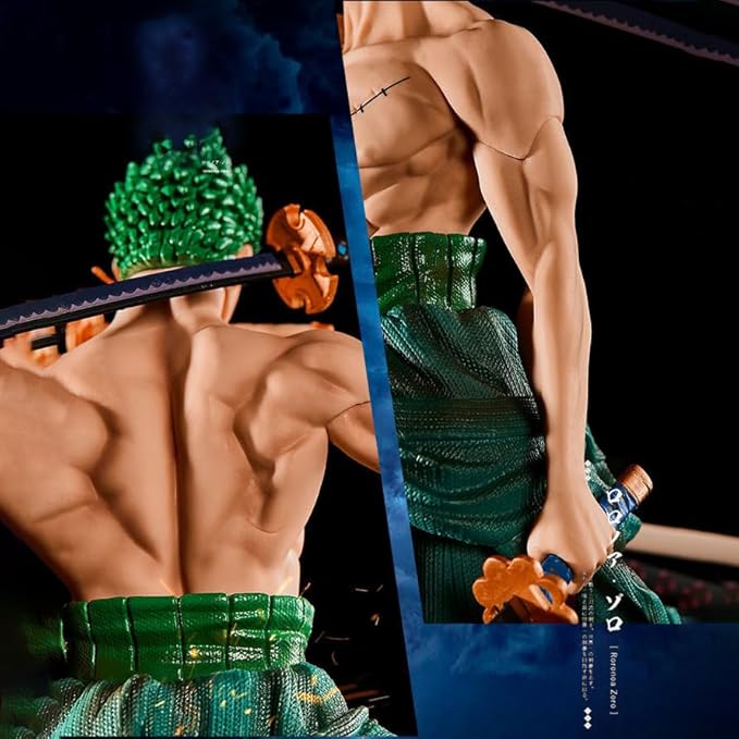 Zoro Action Figure,Three Swords Roronoa Zoro Anime Character Statue Anime Action Figure PVC Toy Figure Collection Gift for Boys and Girls
