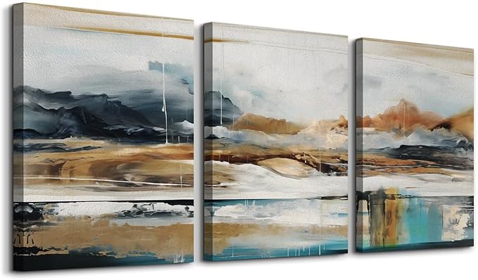 MHARTK66 Abstract Nature Landscape Wall Art for Living Room, Set of 3 Modern Canvas Prints Paintings Artwork for Walls, Wall Decor Pictures for Bedroom Dining Room Office Home Decoration 16x24 Inch
