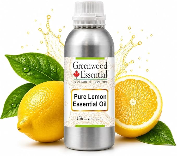 Greenwood Essential Pure Lemon Essential Oil (Citrus limonum) Steam Distilled 630ml (21.3 oz)