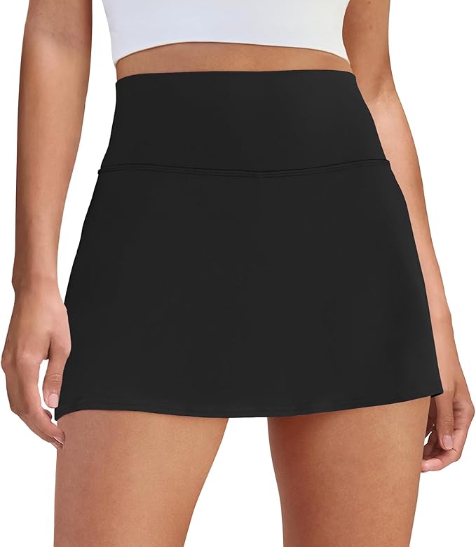 Womens Skort Tennis Skirt with Pocket Shorts | Mini Golf Skirts, High Waisted, Built-in Shorts, Soft Comfortable Fabric, for Summer Casual, Athletic Workout, Pickleball