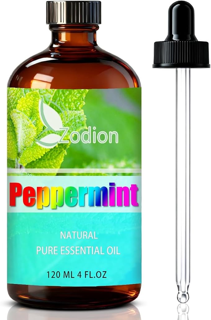 Peppermint Essential Oil, Peppermint Oil for Diffuser, 4 Fl Oz(120ml) | Candle Making, Soap Making, aroma, Strong Scent, Pure, Natural, Home Fragrance, Massage