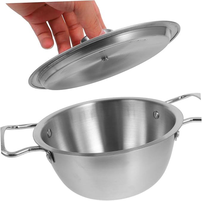SHOWERORO Korean Ramen Noodle Pot Stainless Steel Soup Pot Dual Handles for Seafood and Pasta Cooking and Easy to Clean for Family Gatherings