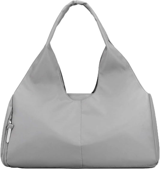 Forestfish Yoga Gym Bag For Women With Shoes Compartment & Wet Dry Storage Pockets Lightweight Duffel Bag, Grey