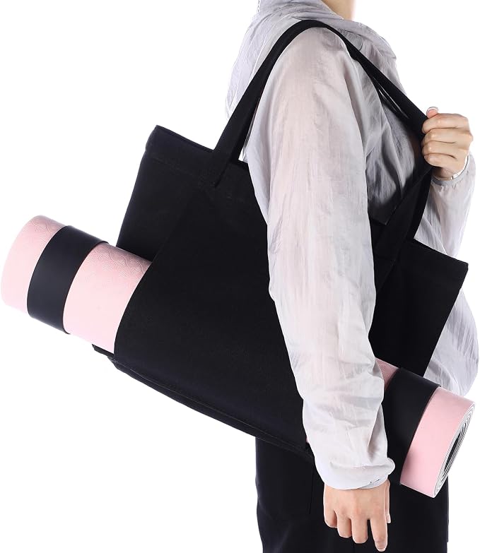 Halloscume Yoga Bag Set for Women Including Yoga Mat Tote Bag, Booty Resistance Bands, Non Slip Sports Socks Silicone Ties for Pilates Travel Workout Office Home Gym