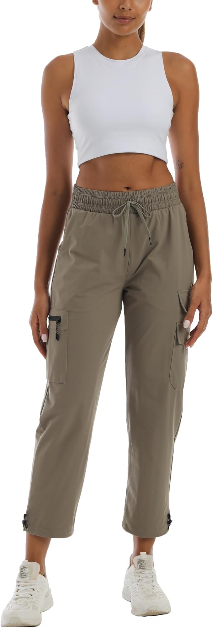 Rrosseyz Women's Hiking Pants with Pockets - Lightweight Water Resistant Joggers Cargo Pants for Casual Travel Golf Outdoor
