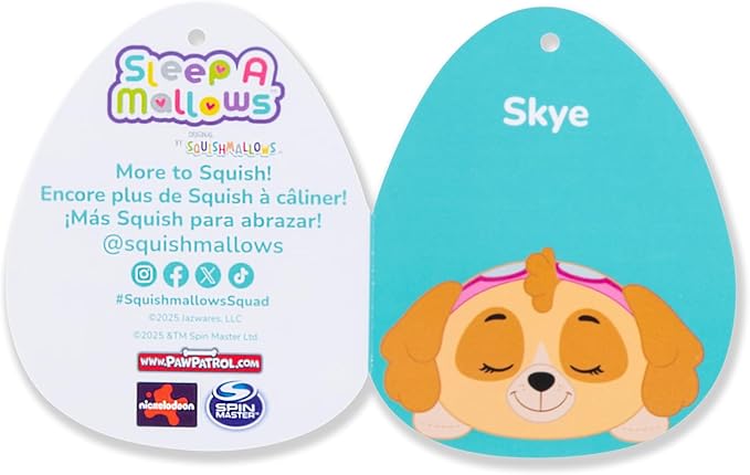 Squishmallows Original Paw Patrol 18in Skye Sleepamallows – Ultrasoft Official Jazwares Plush (Large)