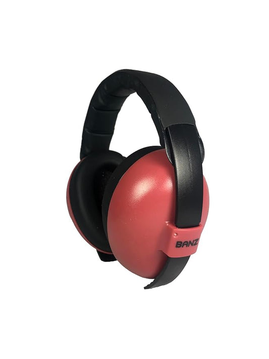 BANZ Baby Earmuffs – Noise Cancelling Headphones for Infant & Toddler Hearing Protection, Baby Ear Muffs Noise Protection, ANSI Certified, Ages 0–2 Years, Adjustable - Maroon