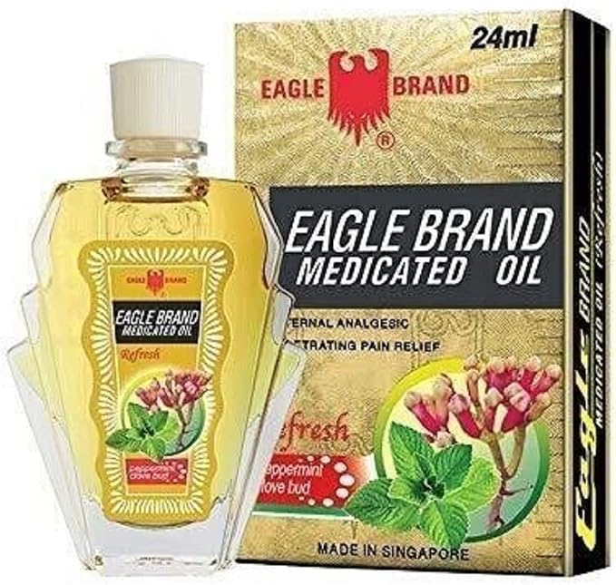 Combo - White Essential Oil and Yellow Essential Oil - Dau Trang Con O va Dau Vang Con O - 24ml per Bottle with 1 of White Essential Oil and 1 of Yellow Essential Oil per Order