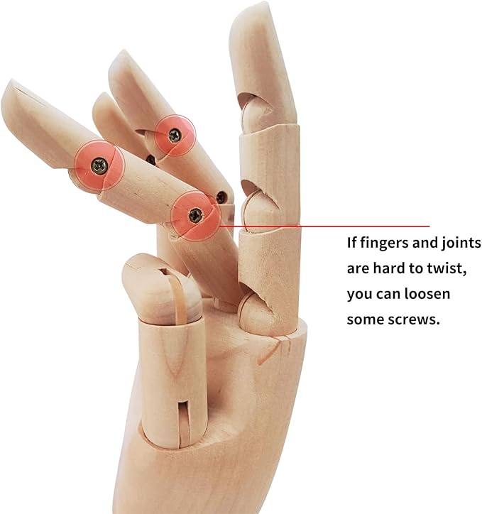 2 Pack 12" Drawing Mannequin,12" Hand Model,Wooden Manikin Body Figures Gifts for Artists,Poseable Art Mannequin Figure Dolls,Wood Statue Sculpture Decor Animation Drawing Tools