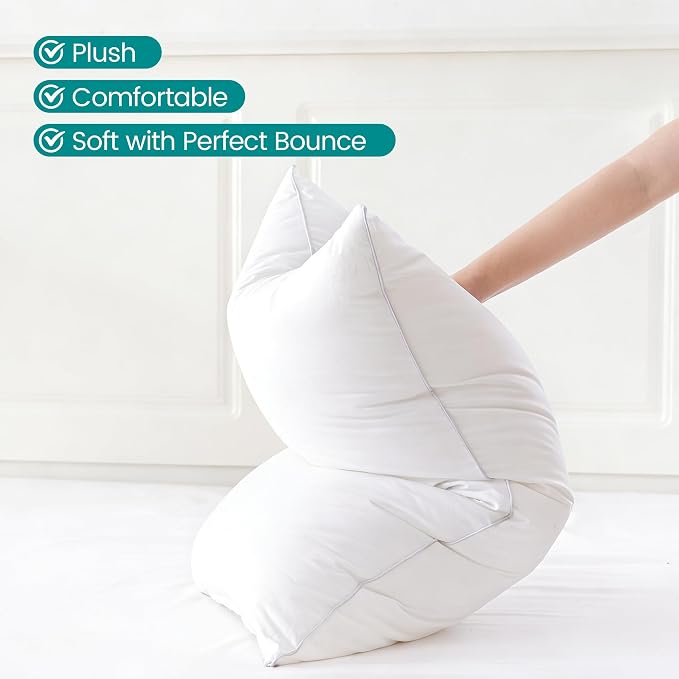 Oubonun 28"x28" Throw Pillow Insert – 100% Cotton Cover, Plush and Supportive Decorative Pillow Insert, Cushion Inner for Couch, Sofa, Bed, Chair- Pack of 1