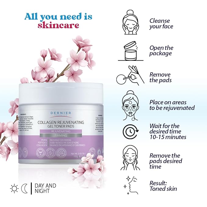 Dernier Anti Wrinkle Patches – Collagen Face Mask with Peptides & PDRN, Patches for Women Skincare – Anti Aging Beauty Pads – Collagen Face Mask Treatment | 100g - 80 Pads