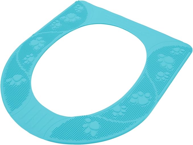 POCREATION Reusable Toilet Seat Cover, Universal Silicone Toilet Seat Cover Non Slip Washable Pad Warm for Elderly Children Light Thick (Sky Blue)