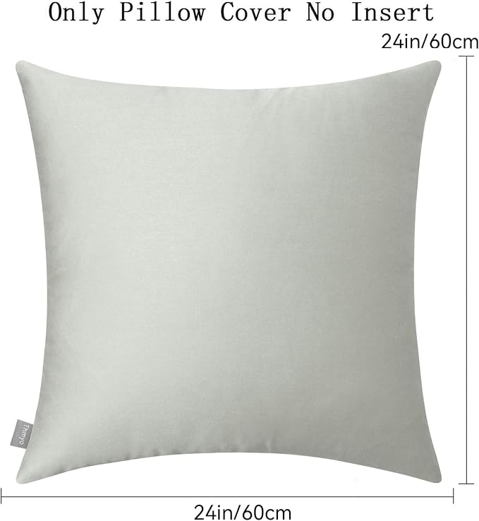 4-Pack 100% Cotton Comfortable Solid Decorative Throw Pillow Case,Thmyo Square Cushion Cover Pillowcase Sublimation Blank Pillow Covers DIY Throw Pillowcase for Sofa Bedroom(24x24 inch/ 60x60cm,Grey)