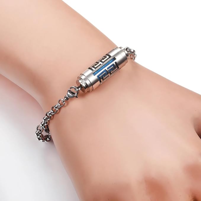 JOYEAR Essential Oil Bracelet, Stainless Steel Aromatherapy Locket, Unisex (Cover-C)