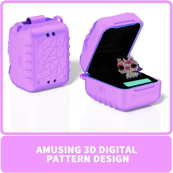 Soft Silicone Case for Bitzee Magicals Interactive Toy Digital Pet, Shockproof and Protective Carrying Case for Bitzee Magicals Virtual Electronic Pets with Lanyard (Light Purple)