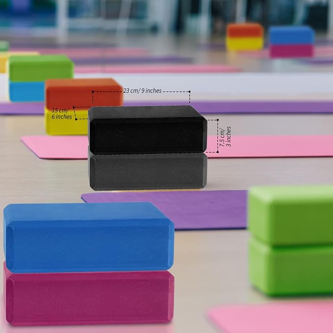 10 Pcs Foam EVA Yoga Blocks Lightweight Non Slip Supportive Yoga Bricks for Pilates Stretching and Meditation, Women Men Yogi Beginners