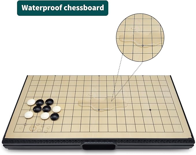 Go Set Magnetic Foldable Portable Travel Game Set go Game Board 19 x19 14.36 inches Suitable for Beginners Professionals Children and Adults it can Also be Used for Teaching