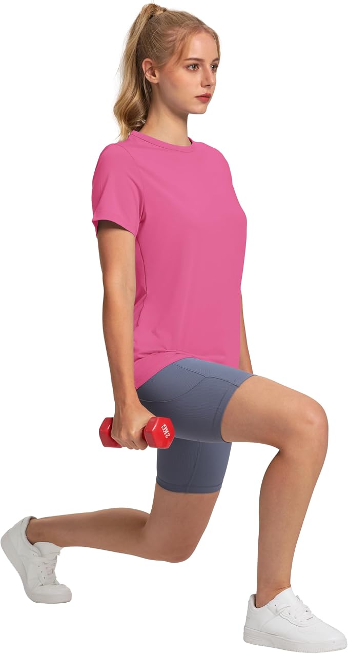OFEEFAN Workout Tops for Women UPF 50+ Breathable Quick Dry Loose Fit T Shirt Outdoor Yoga Running Hiking Gym Tee Top