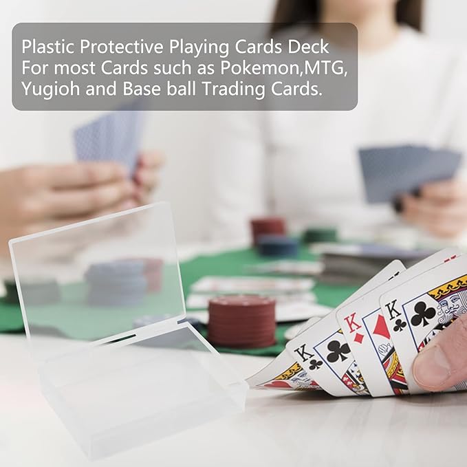 Playing Card Case Box, 3.6''x2.6''x0.8'' Deck Plastic Boxes Gaming Card Holder Organizer Empty Snaps Closed Clear Plastic Sort Storage Box, Pack of 2
