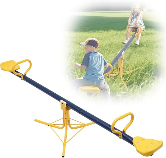 Teeter Totter for Kids Outdoor, Sit and Spin 360 Degrees Seesaw for Kids Outdoor for Outdoor Ages 2-10, Metal Heavy Duty Indoor & Outdoor Playset Toys for Playground Backyard Playhouse