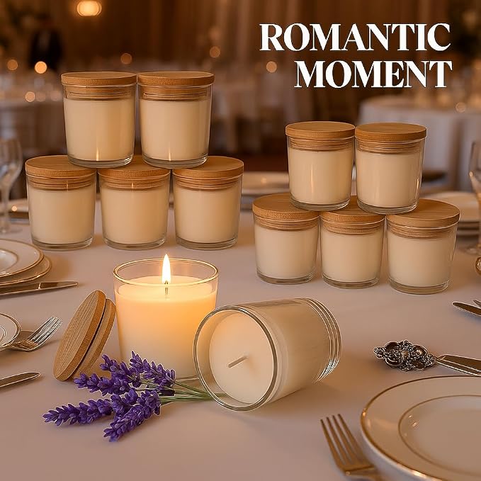 12 PCS 6oz Lavender Scented Candles Set, Pure Soy Wax Aromatherapy Candles | Relaxing Home Fragrance, Bulk Gift Box for Wedding, Party Favors, Spa & Decor.