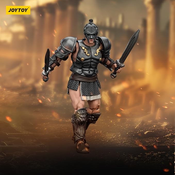 JOYTOY 1/18 Strife Roman Gladiator Dimachaerus Gladiator Collector's Edition Action Figure-4.25in