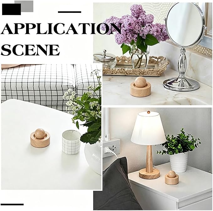 4PCS Burlywood Wooden Essential Oil Diffuser Compact Passive Oil Diffuser Small Aromatherapy Diffusers for Fragrance Eucalyptus Essential Oils Hotel Air Freshener for Home Office Car