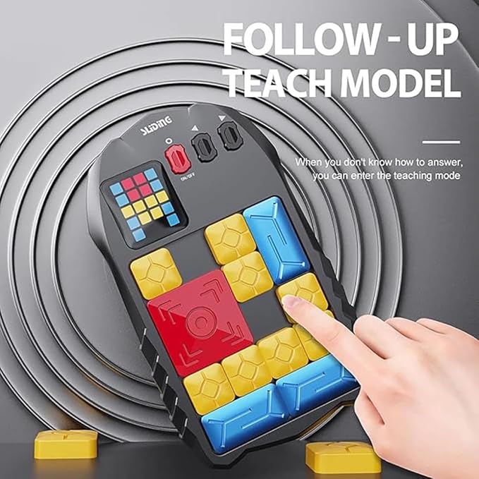 Super Slide Puzzle Game – Rechargeable Brain Teaser Unlock 500+ Levels of Electrifying Sliding Puzzles，A Dazzling Electronic Brain Challenge with Addictive Puzzle Fun for All Ages(Black)