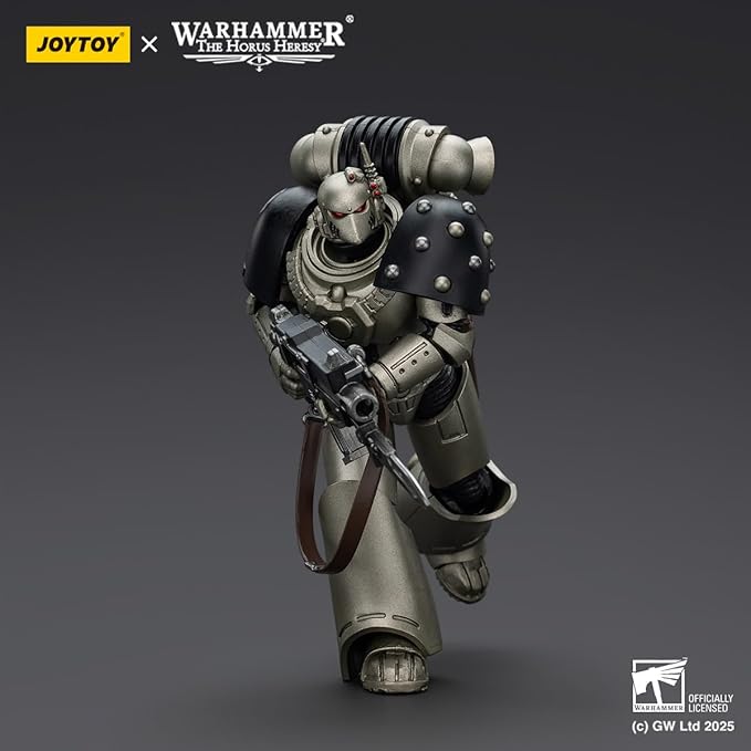JOYTOY 1/18 Action Figures - Warhammer The Horus Heresy Iron Warriors MKVI Tactical Sergeant with Power Sword and Plasma Pistol - 5‘’,Highly Posable Collectible Model Ages 15+