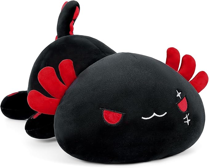Onsoyours Cute Axolotl Plush, Soft Stuffed Animal Salamander Plush Pillow, Kawaii Plushie Toy for Kids (Black Axolotl A, 13")