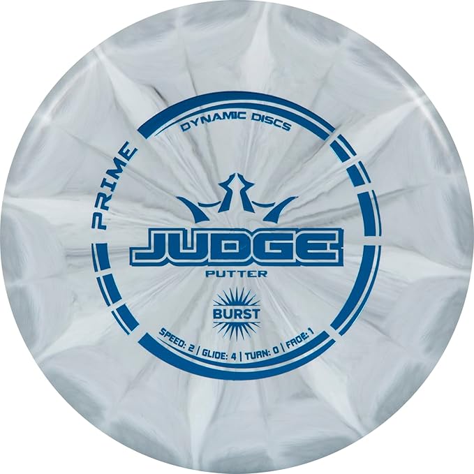 Dynamic Discs Prime Burst Judge Disc Golf Putter, Men and Women Frisbee Golf Putter, 170g Plus, Beaded Throwing Frisbee Golf Putter, Stable Disc Golf Flight, Stamp Color Will Vary, Gray