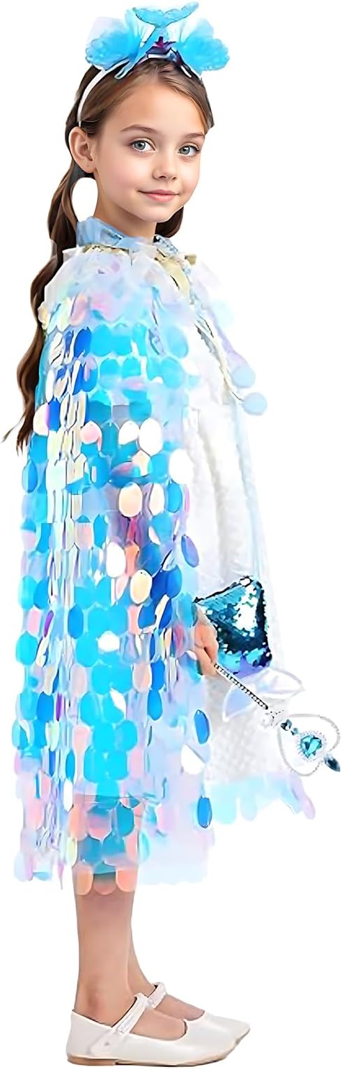 FKKFYY Rainbow Cape Cloak for Girl Princess