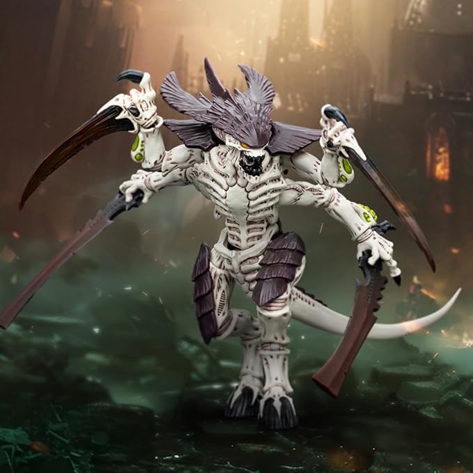 JOYTOY 1/18 Action Figure Warhammer 40,000 Tyranids Hive Fleet Leviathan Tyranid Warrior with Boneswords Collection Model Birthday Gifts JT7004