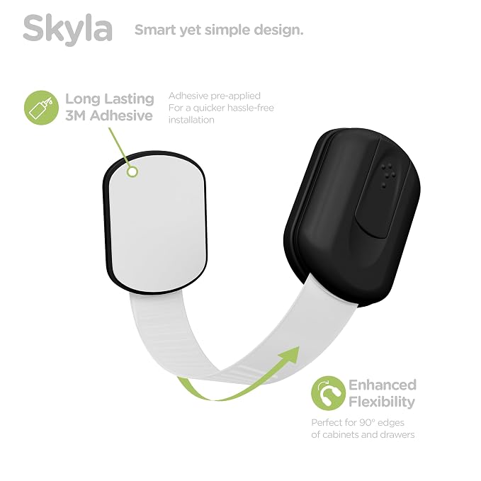 SKYLA HOMES Baby Locks (8-Pack) Child Safety Cabinet Proofing - Safe Quick and Easy 3M Adhesive Cabinet Drawer Door Latches No Screws & Magnets Multi-Purpose for Furniture Kitchen Ovens Toilet Seats
