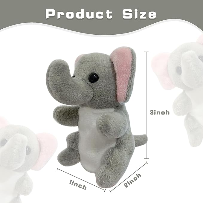 Jungle 6pcs Finger Puppets Set, Cute Animal Puppet for Role-Playing Mini Hand Puppets Hippopotamus Wolf Chimpanzee Rhinoceros Elephant Goat (jungle03)