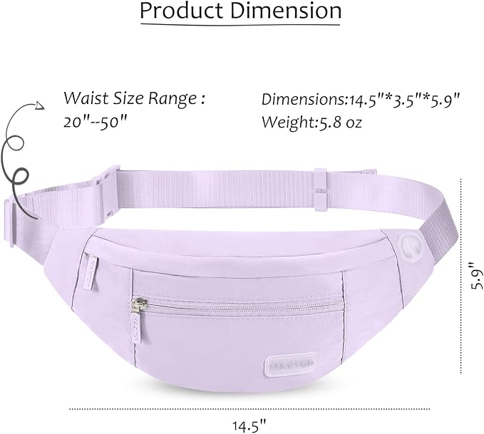 MAXTOP Large Crossbody Fanny Pack with 4-Zipper Pockets,Gifts for Enjoy Sports Festival Workout Traveling Running Casual Hands-Free Wallets Waist Pack Phone Bag Carrying All Phones
