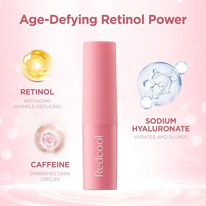 Retinol Eye Balm Stick - Under Eye Cream for Dark Circles & Puffiness with Caffeine, Collagen & Hyaluronic Acid, Eye Cream Anti Aging, Reduces Fine Lines, Wrinkles & Bags, Hydrating Retinol Eye Cream