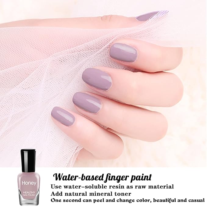 Non Toxic Nail Polish Set, Easy Peel Off and Fast Dry NailPolish Set for Pack, Eco Friendly & Organic Water Based Nail Polish for Women,Teens (18 Bottles)