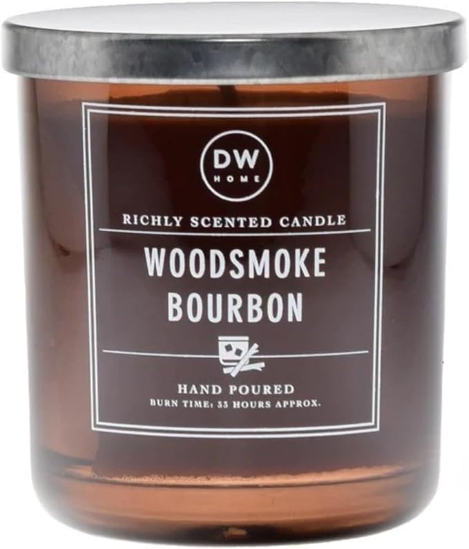 DW Home Woodsmoke Bourbon Candle for Home, 9 oz, 8.8 oz Candle Jar, Up to 33H Burn Time, Luxury Scented Candle for Relaxation, Gifting, Home Decor