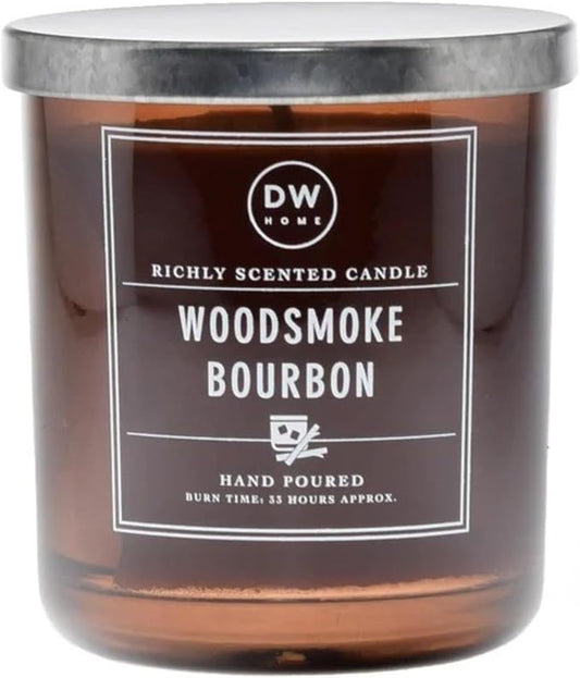 DW Home Woodsmoke Bourbon Candle for Home, 9 oz, 8.8 oz Candle Jar, Up to 33H Burn Time, Luxury Scented Candle for Relaxation, Gifting, Home Decor