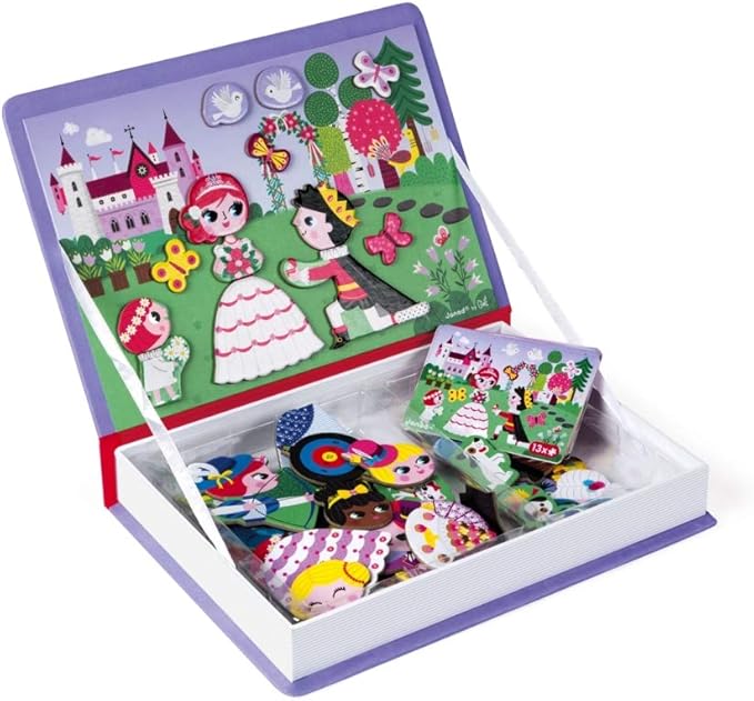 Janod MagnetiBook 63 pc Magnetic Princess Costumes Dress Up Game - Ages 3+ - J02725