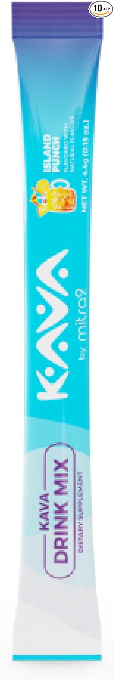 Mitra9 Kava Drink Mix | Island Punch | 10 Stick Packs | Kava Root Extract Powder for Relaxation & Stress Relief | Non-Alcoholic, Zero Calorie | Single-Serve Packets