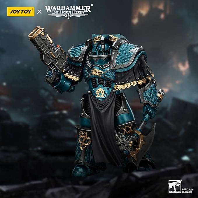 JOYTOY Warhammer The Horus Heresy Alpha Legion Lernaean Terminator with Volkite Charger - 1:18 Scale 5.39in Action Figure Mecha Joy Toy Collection Model